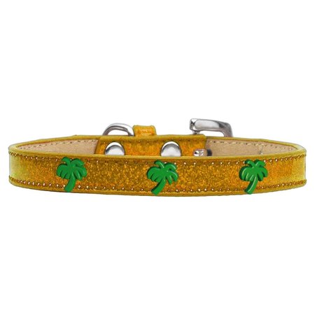 MIRAGE PET PRODUCTS Green Palm Tree Widget Dog CollarGold Ice Cream Size 14 633-24 GD14